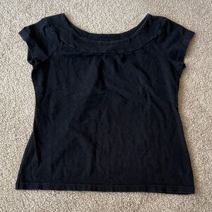 New York & Company Black Short Sleeve Top